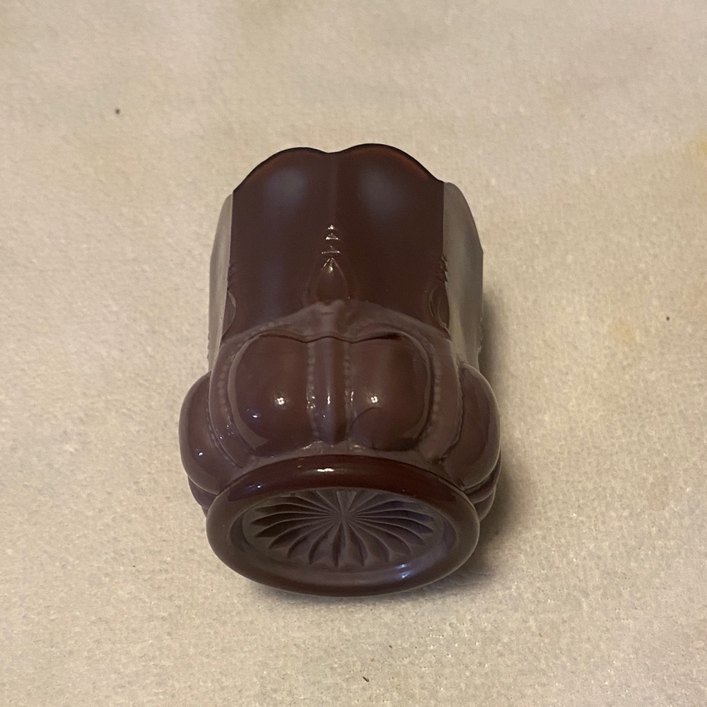 Deganhart Crystal Art Glass Co. purple slag toothpick holder